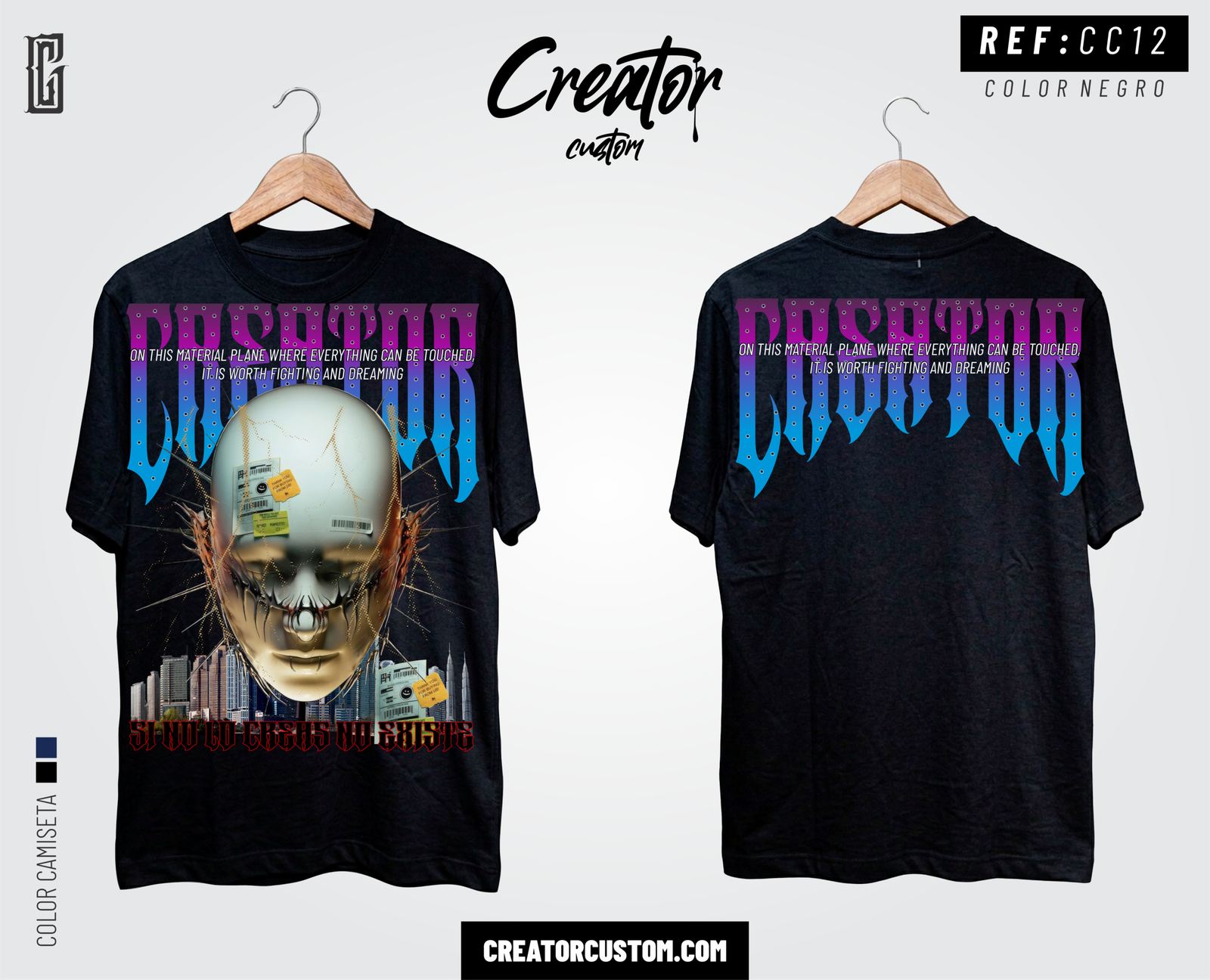 Camiseta Streetwear "Cyber Skull" β Liquid Chrome Edition