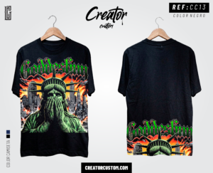 Camiseta Streetwear "Liberty Chaos" – Green Liquid & Lightning