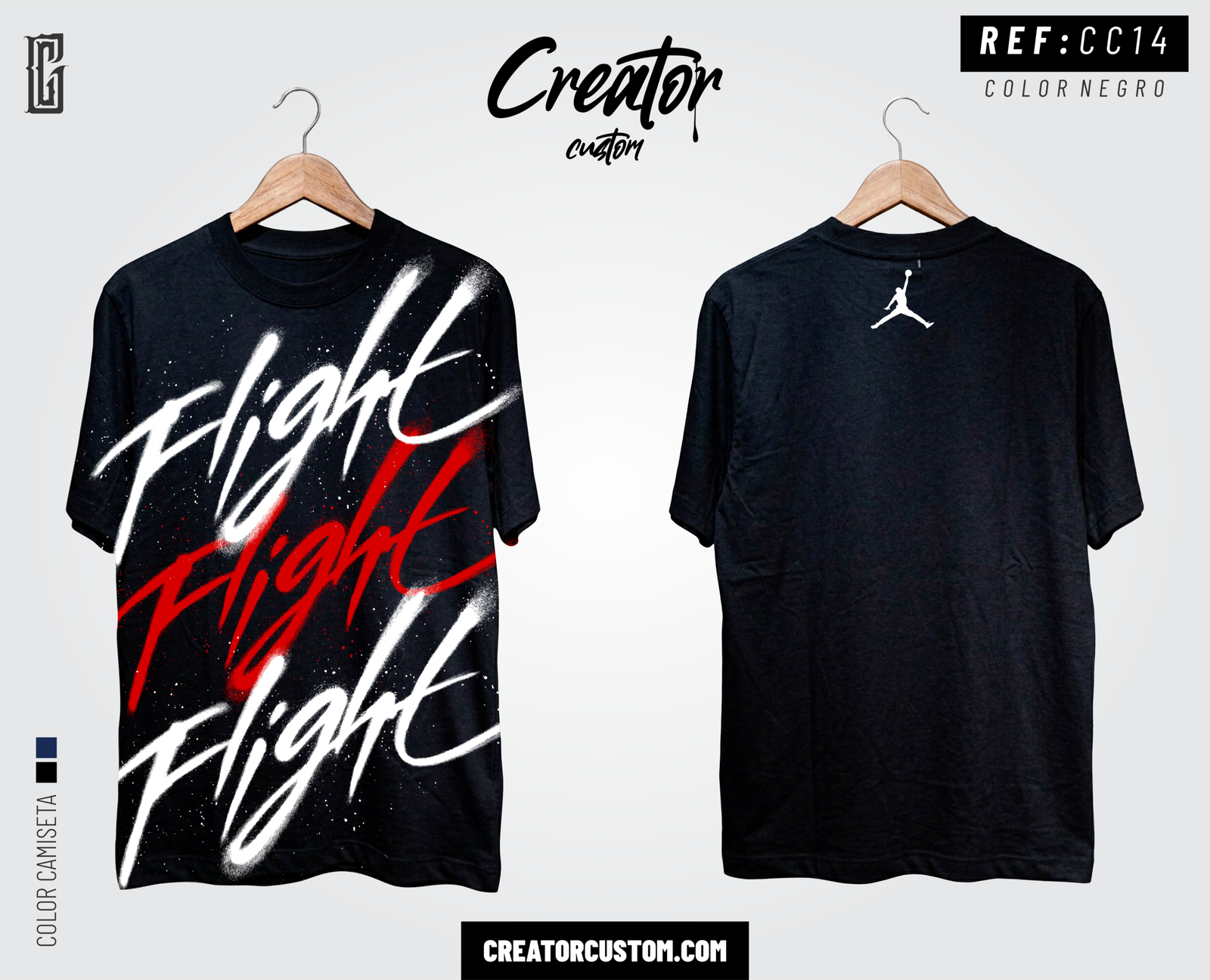 Camiseta Streetwear "Flight" - Black Vintage Edition