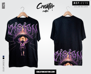 Camiseta Streetwear "Vision Chrome" – Purple Melt & Mystic Eye