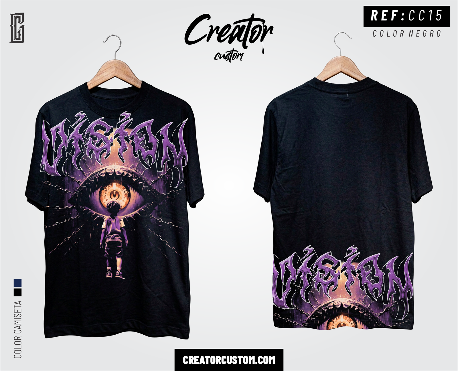 Camiseta Streetwear "Vision Chrome" β Purple Melt & Mystic Eye
