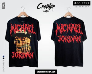 Camiseta Streetwear "Michael Jordan Skull" - Heavy Vintage Edition