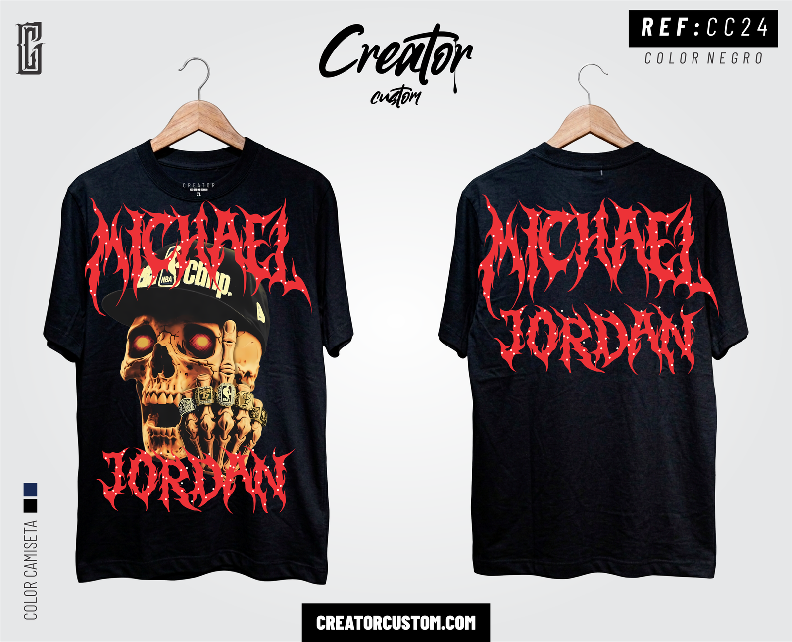 Camiseta Streetwear "Michael Jordan Skull" - Heavy Vintage Edition
