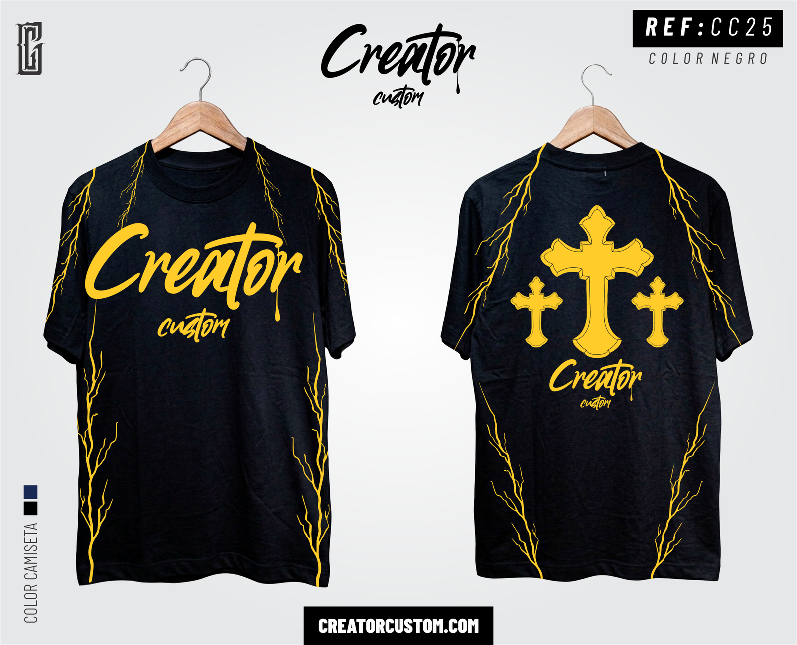 Camiseta Streetwear "Cruz Chrome" β Gold & Liquid Metal