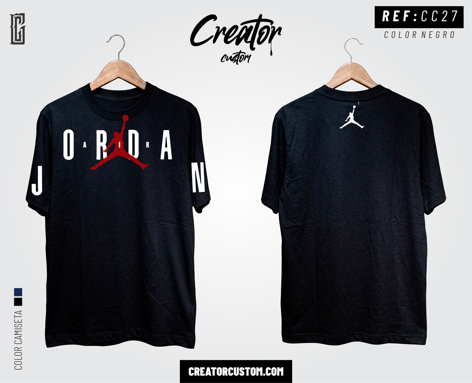 CAMISETA NEGRA JORDAN BY CREATOR CUSTOM